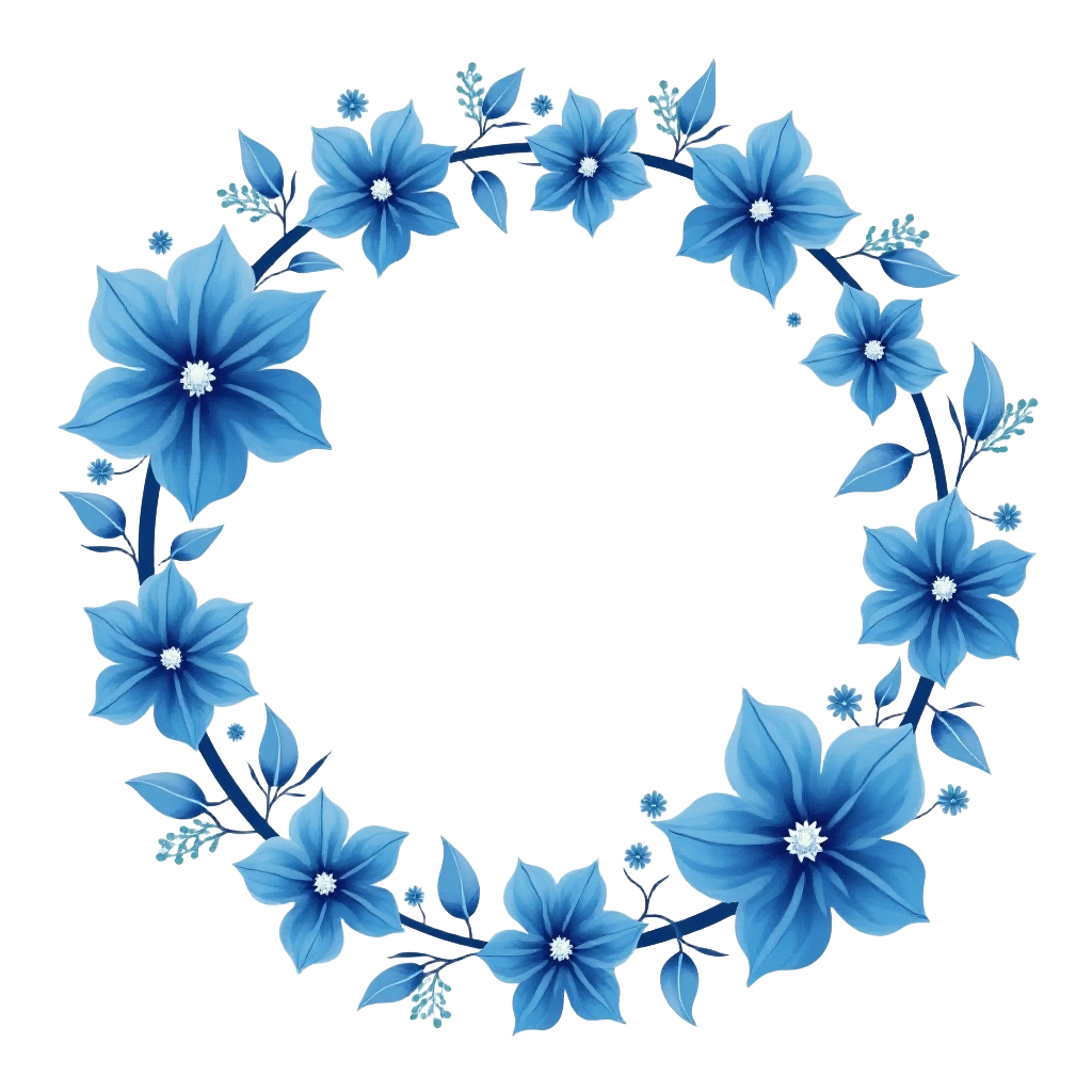 Blue Floral Wreath